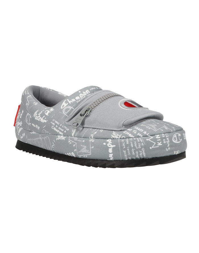 Champion Mens Slippers NZ - University Pack Doodle Grey ( 7961-TNFGB )